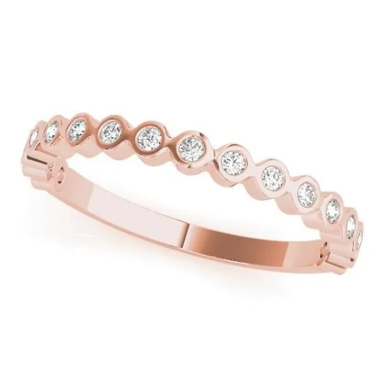 Fire Brilliance Rings Stackables 12 Eternity TriTone Gold Petite Round Bezel 3Band Set Selectables