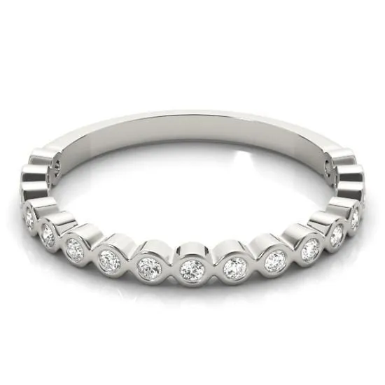 Fire Brilliance Rings Stackables 12 Eternity TriTone Gold Petite Round Bezel 3Band Set Selectables