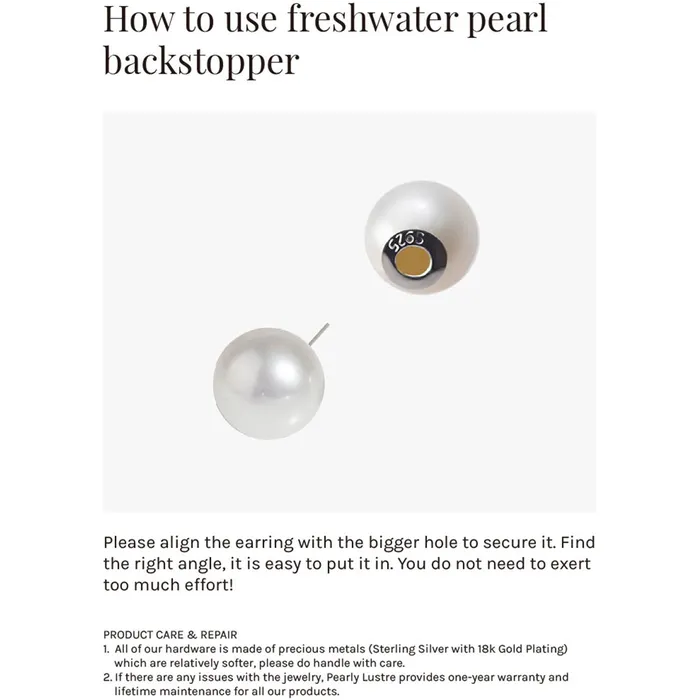 Freshwater Pearl Earrings WE00206 RIBBON Pearly Lustre Earrings