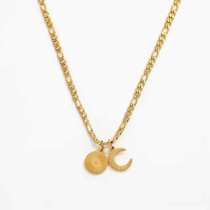 Necklaces Jewelvers 18K Gold Filled Sunburst Pendant Necklace