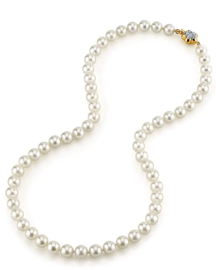 Necklaces spt White Japanese Akoya Choker Length Pearl Necklace 7075mm AA Quality