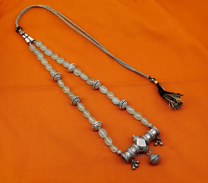 Necklaces TRIBAL ORNAMENTS 925 sterling silver handmade vintage designer stylish necklace wedding brides charm customized Guttapusalu necklace ethnic jewelry Set501 Necklaces TRIBAL ORNAMENTS 925 sterling silver handmade vintage designer stylish necklace wedding brides charm customized Guttapusalu necklace ethnic jewelry Set501