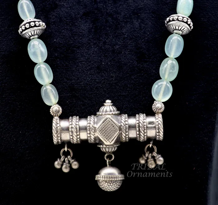 Necklaces TRIBAL ORNAMENTS 925 sterling silver handmade vintage designer stylish necklace wedding brides charm customized Guttapusalu necklace ethnic jewelry Set501 Necklaces TRIBAL ORNAMENTS 925 sterling silver handmade vintage designer stylish necklace wedding brides charm customized Guttapusalu necklace ethnic jewelry Set501