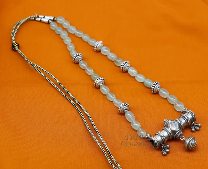 Necklaces TRIBAL ORNAMENTS 925 sterling silver handmade vintage designer stylish necklace wedding brides charm customized Guttapusalu necklace ethnic jewelry Set501 Necklaces TRIBAL ORNAMENTS 925 sterling silver handmade vintage designer stylish necklace wedding brides charm customized Guttapusalu necklace ethnic jewelry Set501
