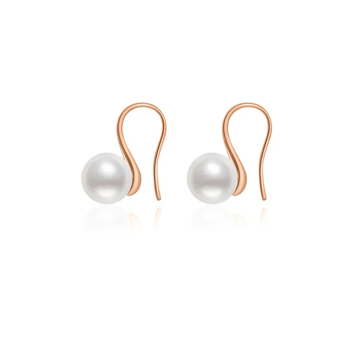 Pearly Lustre Earrings Elegant Freshwater Semi Round Pearl Earrings WE00441