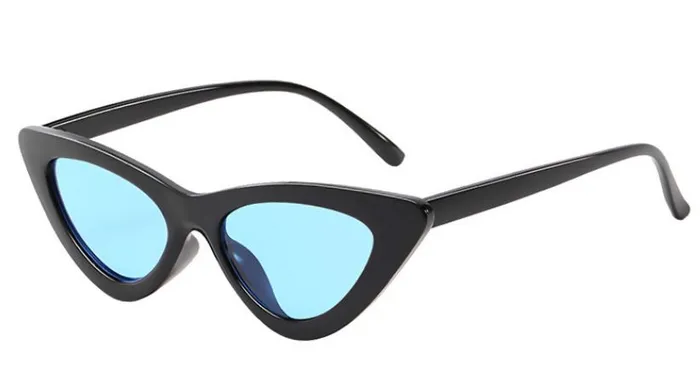 POLLY Rings S132 Black Frame Blue Lens Fashion Sunglasses