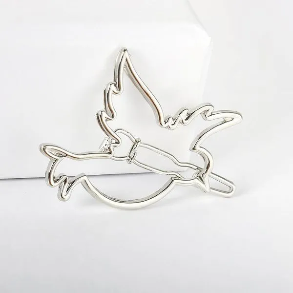 Rings 01 H512 Silver Dove Hair Clip