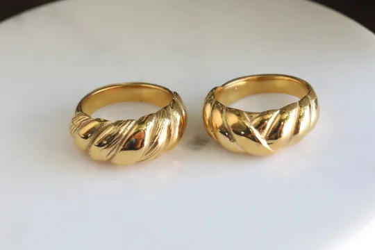 Rings Jewelvers 18K GoldFilled Twisted Dome Ring Rings Jewelvers 18K GoldFilled Twisted Dome Ring