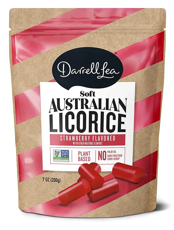 Star Marketing Earrings Darrell Lea Soft Australian Licorice Strawberry 200g