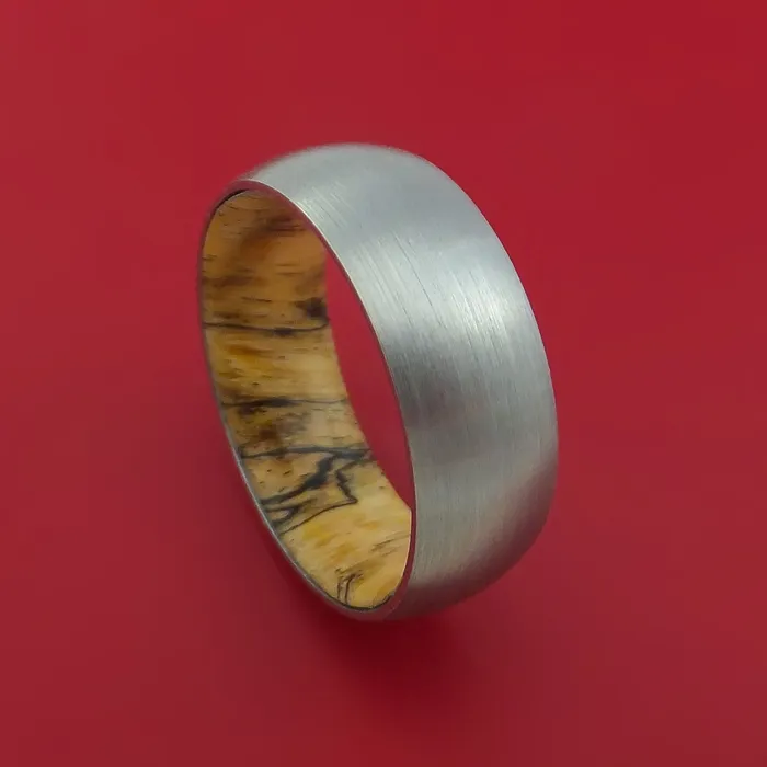 Titanium Ring with Interior Hardwood Sleeve Custom Made Band Lashbrook Rings Titanium Ring with Interior Hardwood Sleeve Custom Made Band Lashbrook Rings