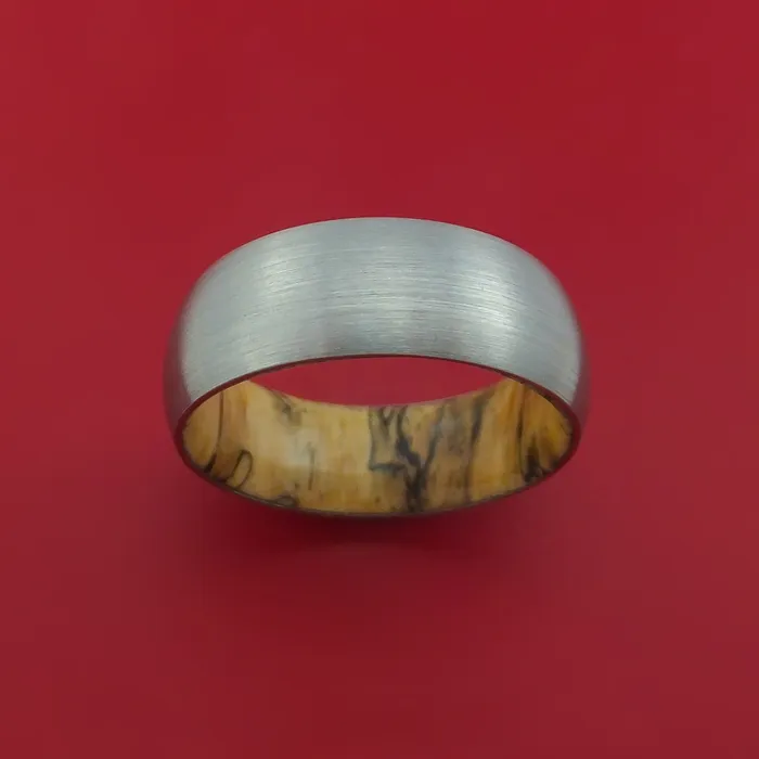 Titanium Ring with Interior Hardwood Sleeve Custom Made Band Lashbrook Rings Titanium Ring with Interior Hardwood Sleeve Custom Made Band Lashbrook Rings