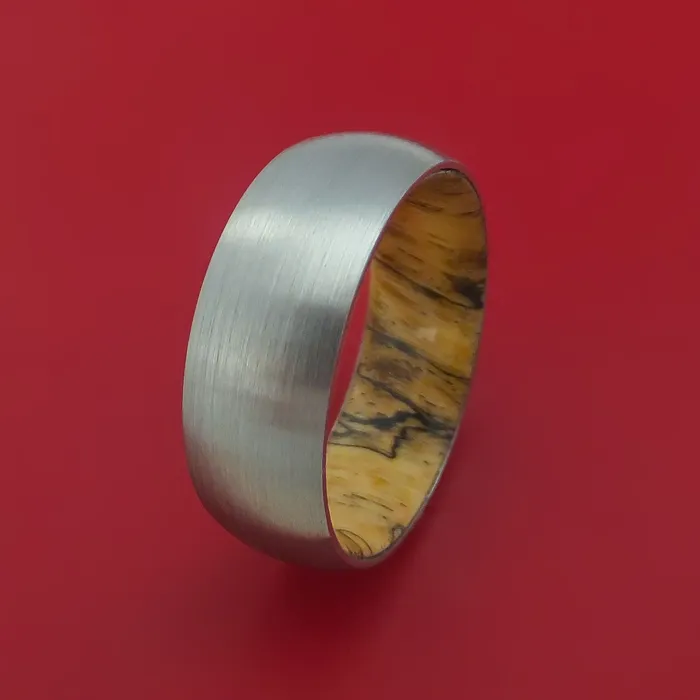 Titanium Ring with Interior Hardwood Sleeve Custom Made Band Lashbrook Rings Titanium Ring with Interior Hardwood Sleeve Custom Made Band Lashbrook Rings