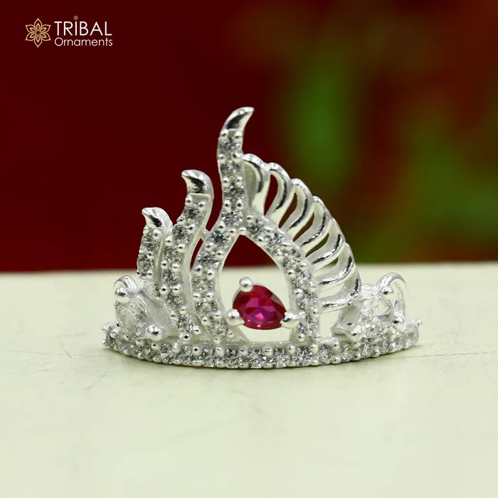 TRIBAL ORNAMENTS Rings 925 sterling silver handmade lord baby Krishna Mukut amazing Laddu Gopala crawling Krishna crown head jewelry SM27 TRIBAL ORNAMENTS Rings 925 sterling silver handmade lord baby Krishna Mukut amazing Laddu Gopala crawling Krishna crown head jewelry SM27