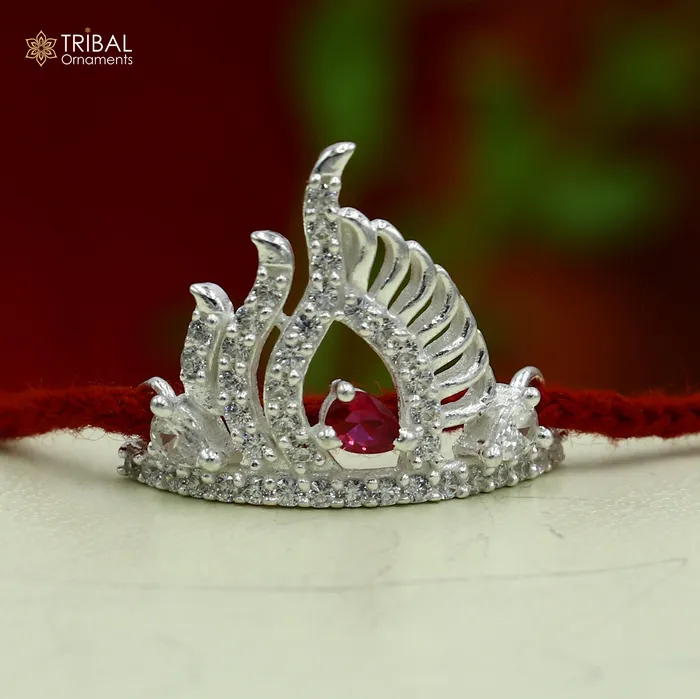 TRIBAL ORNAMENTS Rings 925 sterling silver handmade lord baby Krishna Mukut amazing Laddu Gopala crawling Krishna crown head jewelry SM27 TRIBAL ORNAMENTS Rings 925 sterling silver handmade lord baby Krishna Mukut amazing Laddu Gopala crawling Krishna crown head jewelry SM27