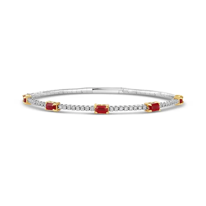 14K White and Yellow Gold Ruby and Diamond Bracelet Meierotto Jewelers Bracelets