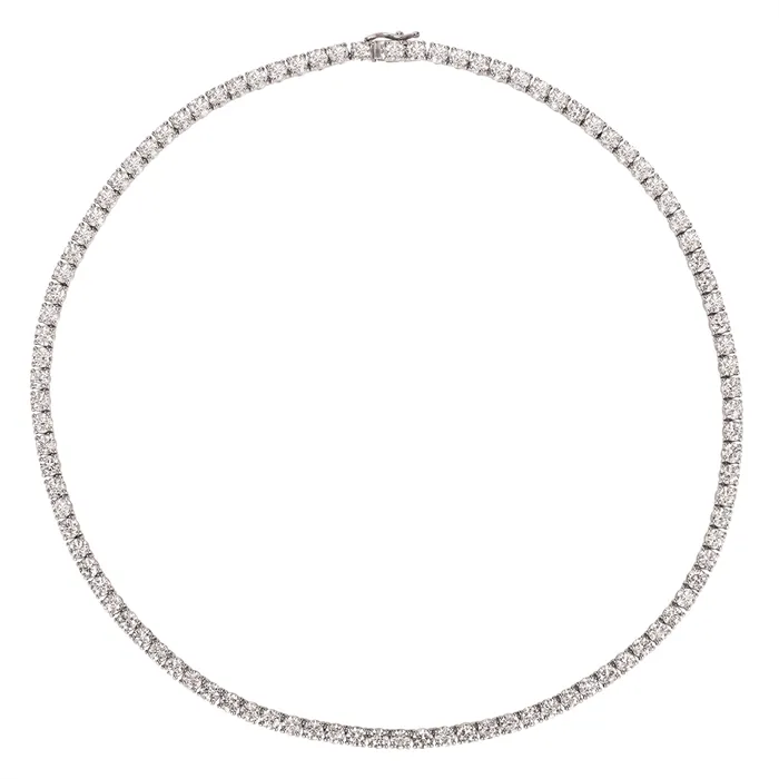 14K White Gold Diamond Tennis Necklace Meierotto Jewelers Necklaces