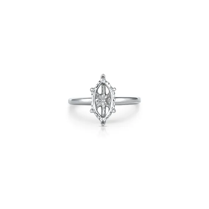 14K White Gold Semi Mount Ring for Marquise Diamond with Hidden Halo Engagement Collections Rings 14K White Gold Semi Mount Ring for Marquise Diamond with Hidden Halo Engagement Collections Rings