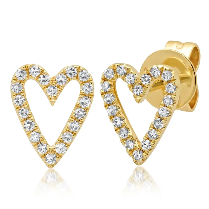 14K Yellow Gold Diamond Open Heart Stud Earrings Meierotto Jewelers Earrings 14K Yellow Gold Diamond Open Heart Stud Earrings Meierotto Jewelers Earrings