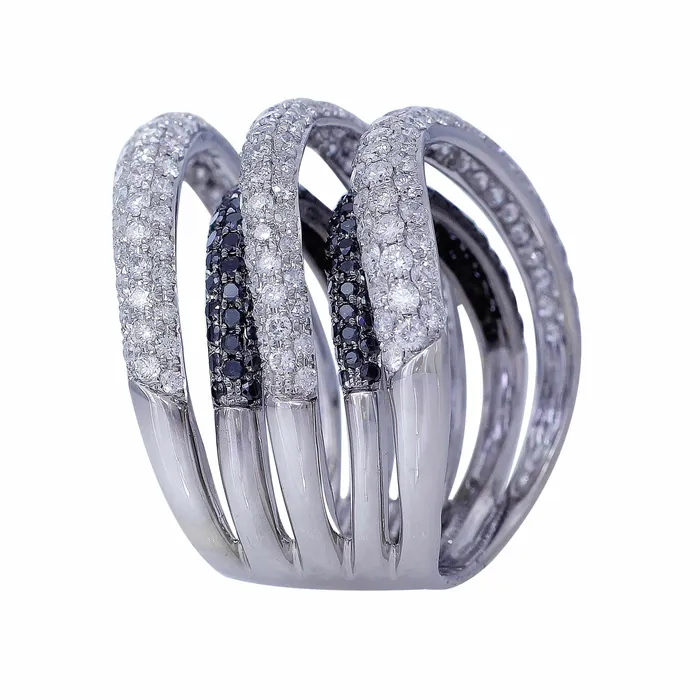 18k White Gold Pave Black and White Diamond Ring CJ Charles Jewelers Rings 18k White Gold Pave Black and White Diamond Ring CJ Charles Jewelers Rings