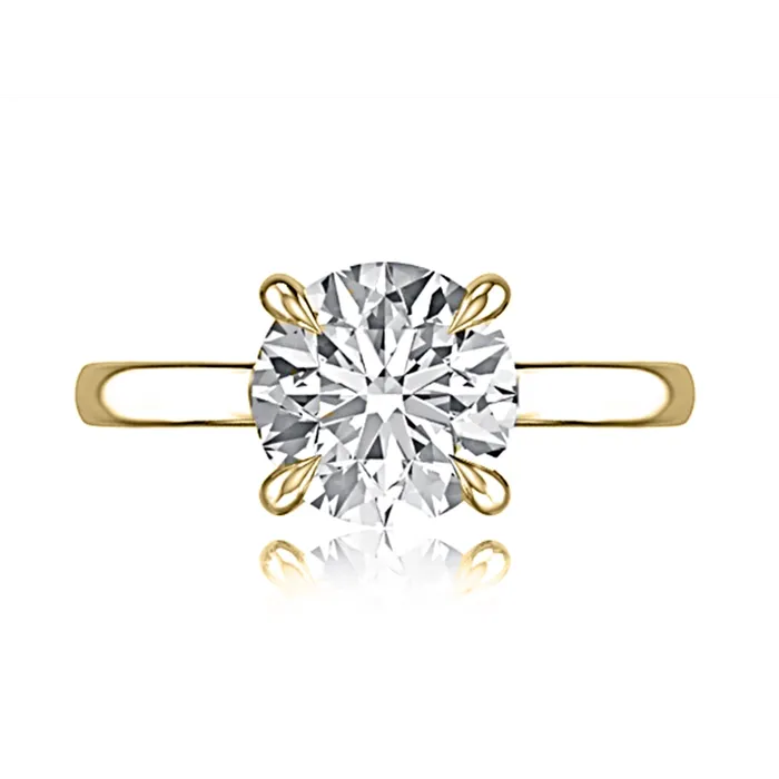 A Jaffe A Jaffe 14K Yellow Gold Solitaire Ring for Round Diamond Rings