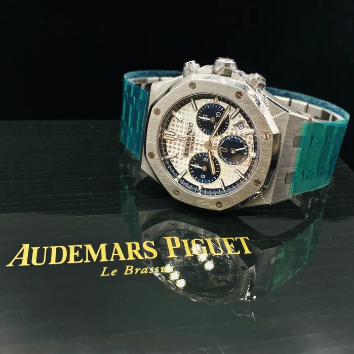 Audemars Piguet Royal Oak Selfwinding Chronograph 38mm Watch Ref 26315STOO1256ST01 Silver Blue Dial Stainless Steel Bracelet Audemars Piguet Bracelets