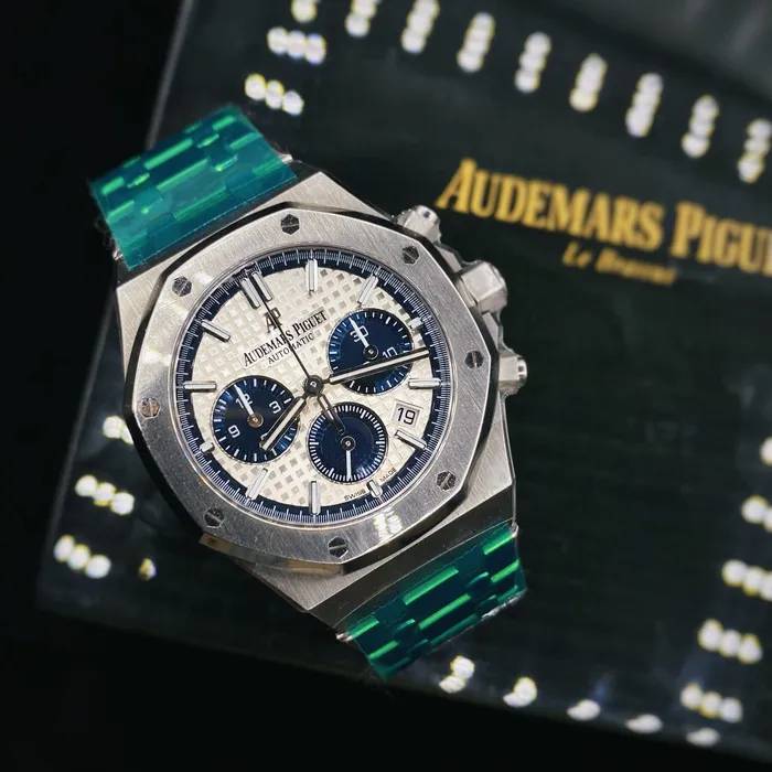 Audemars Piguet Royal Oak Selfwinding Chronograph 38mm Watch Ref 26315STOO1256ST01 Silver Blue Dial Stainless Steel Bracelet Audemars Piguet Bracelets