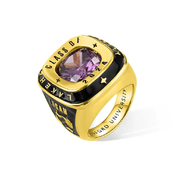 Belbren Rings Personalized Mens Class Ring Custom Engraved for High School College University Graduation Available in Silver Gold and Rose Gold