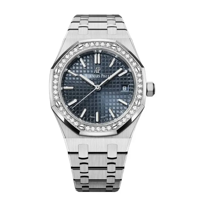 Bracelets Audemars Piguet Audemars Piguet Royal Oak Selfwinding 34mm Watch Ref 77351STZZ1261ST01 Blue Dial Diamond Bezel Stainless Steel Bracelet Bracelets Audemars Piguet Audemars Piguet Royal Oak Selfwinding 34mm Watch Ref 77351STZZ1261ST01 Blue Dial Diamond Bezel Stainless Steel Bracelet