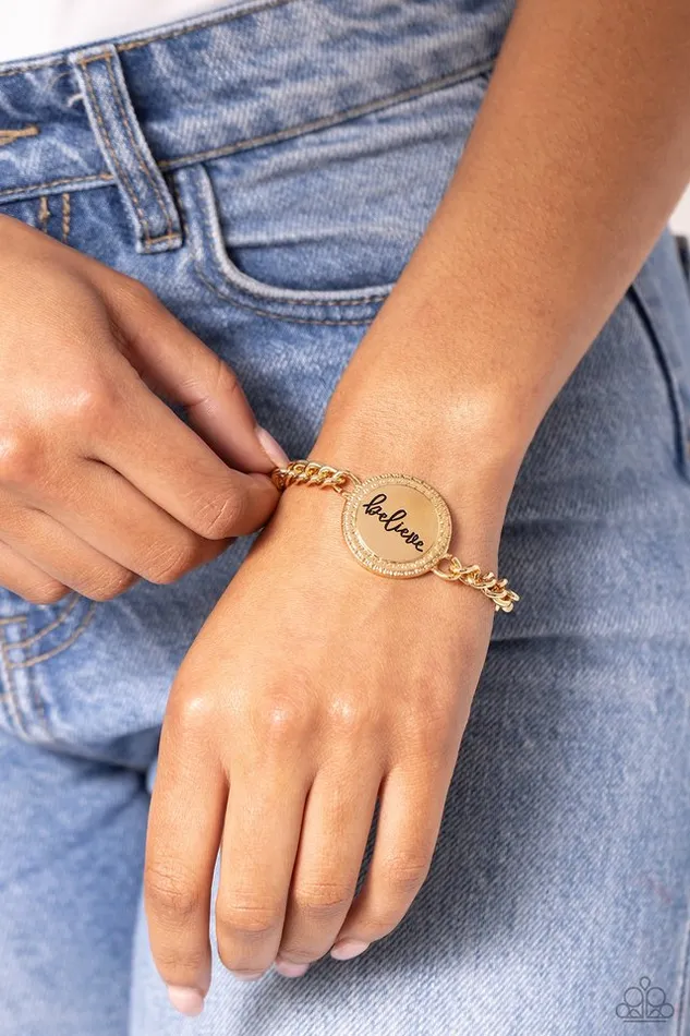 Bracelets Paparazzi Bracelet Hope and Faith Gold Paparazzi Jewelry