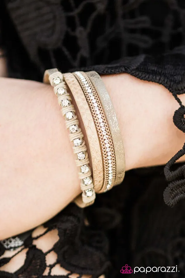 Bracelets Paparazzi Jewelry Paparazzi Bracelet Glam Jam Brown
