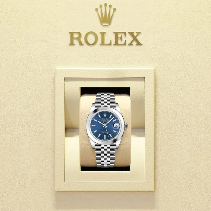 Bracelets Rolex Datejust 41mm Ref 1263000002 Blue Dial Stainless Steel Jubilee Bracelet Mens Watch Rolex