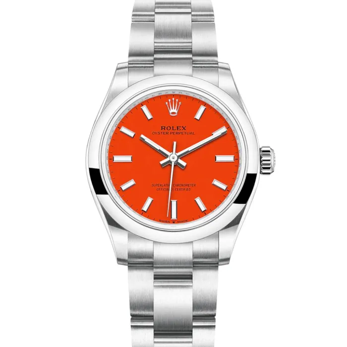 Bracelets Rolex Rolex Oyster Perpetual 31mm Stainless steel bracelet Coral red dial Smooth bezel Ladies Watch 2772000008