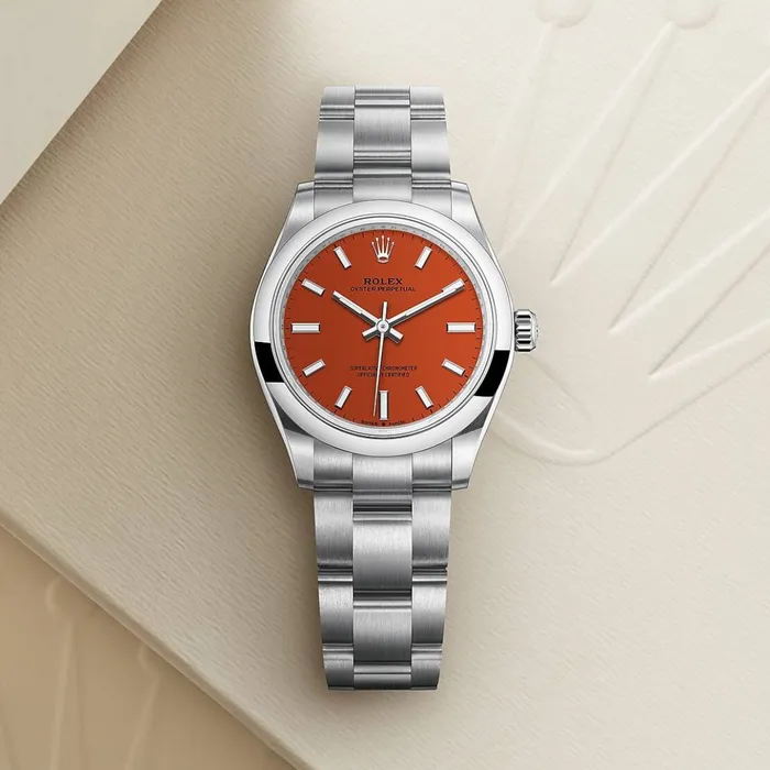 Bracelets Rolex Rolex Oyster Perpetual 31mm Stainless steel bracelet Coral red dial Smooth bezel Ladies Watch 2772000008