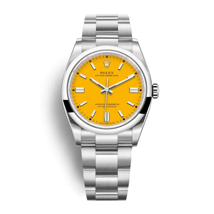 Bracelets Rolex Rolex Oyster Perpetual 36mm Ref 1260000004 Yellow Stick Dial Stainless Steel Oyster Bracelet Watch Bracelets Rolex Rolex Oyster Perpetual 36mm Ref 1260000004 Yellow Stick Dial Stainless Steel Oyster Bracelet Watch