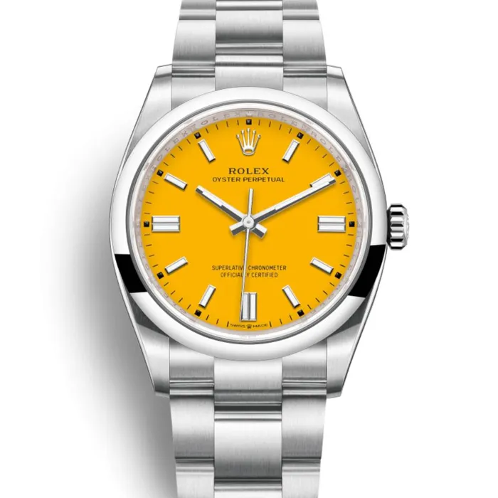 Bracelets Rolex Rolex Oyster Perpetual 36mm Ref 1260000004 Yellow Stick Dial Stainless Steel Oyster Bracelet Watch