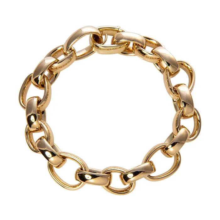 Croghans 18K Yellow Gold Italian Mixed Oval Link Bracelet Bracelets