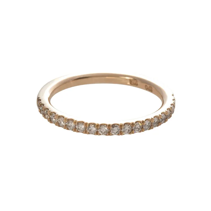 Croghans 29ctw Diamond Pav 14K Yellow Gold Halfway Band Rings