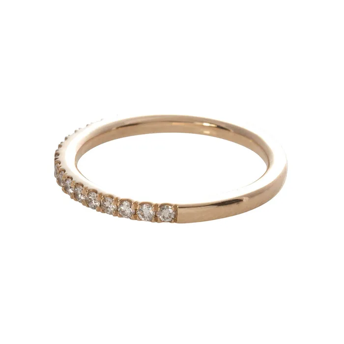 Croghans 29ctw Diamond Pav 14K Yellow Gold Halfway Band Rings