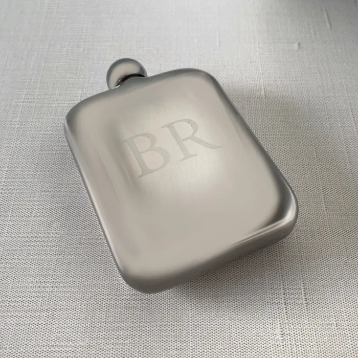 Croghans Bracelets Stainless Steel Mirror Finish Round Corner Flask 6oz