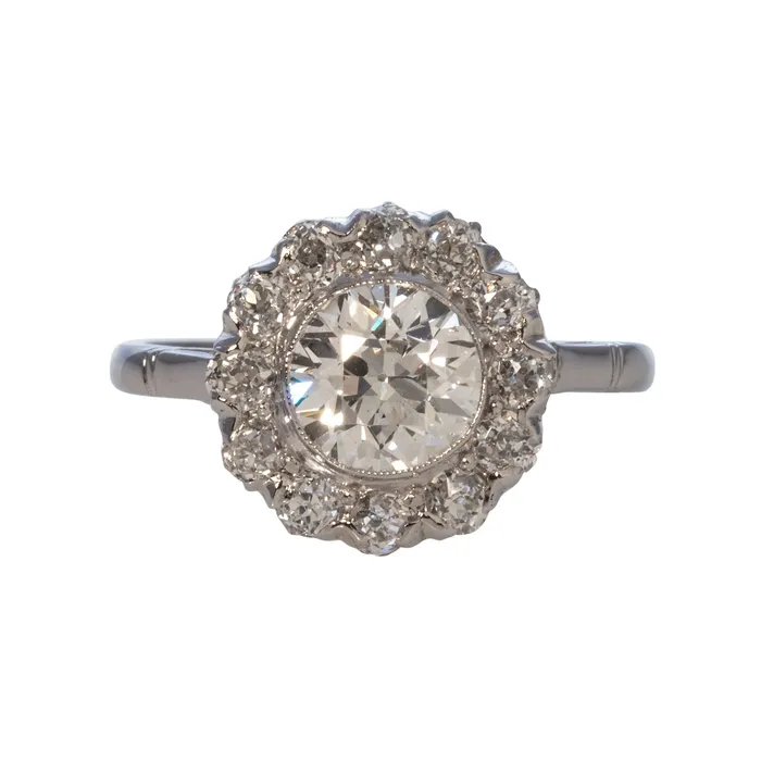 Croghans Rings Edwardian 177ctw Old Transitional Cut Diamond Cluster Platinum Ring Croghans Rings Edwardian 177ctw Old Transitional Cut Diamond Cluster Platinum Ring