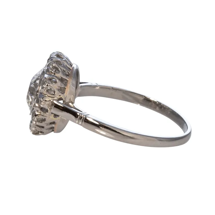 Croghans Rings Edwardian 177ctw Old Transitional Cut Diamond Cluster Platinum Ring