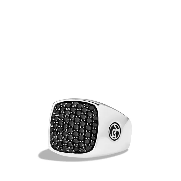 David Yurman 19mm Signet Pave Ring David Yurman Rings