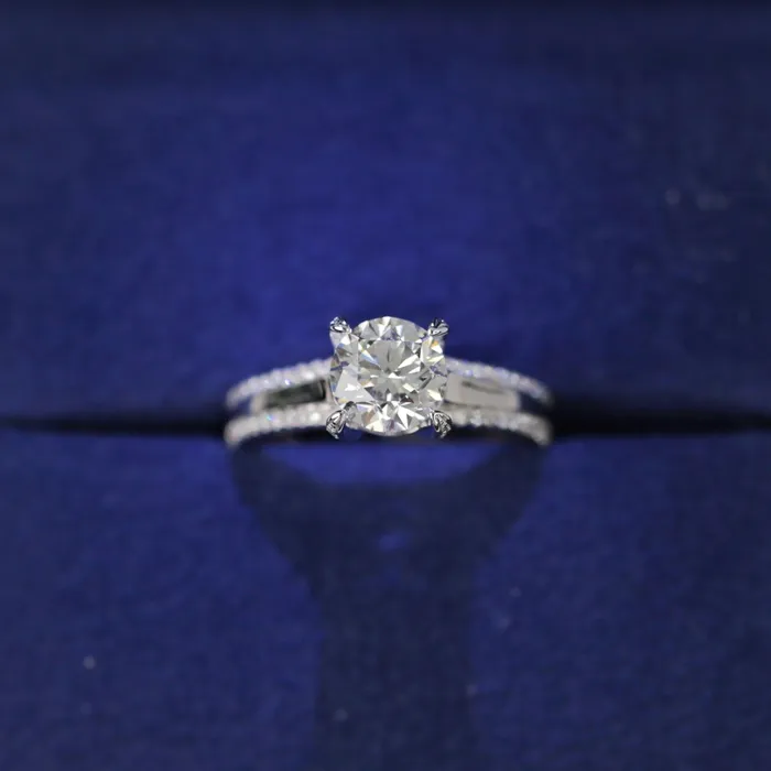 Diamond Source NYC Rings Diamond Engagement Ring Set in 18K White Gold Round Brilliant Natural Diamonds Diamond Source NYC Rings Diamond Engagement Ring Set in 18K White Gold Round Brilliant Natural Diamonds