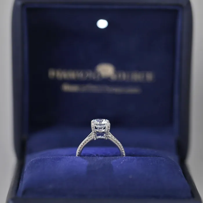 Diamond Source NYC Rings Diamond Engagement Ring Set in 18K White Gold Round Brilliant Natural Diamonds