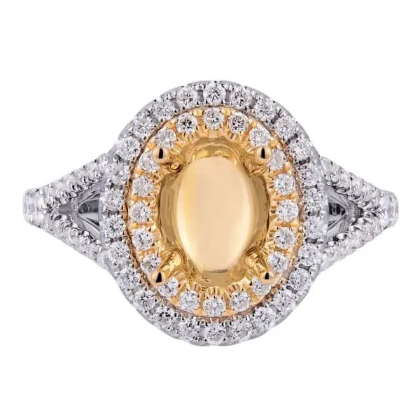 Diamond Source NYC Rings Modern luxury design halo setting 18k white and yellow gold ring with 72ctw diamonds KR08597XD8X6 Diamond Source NYC Rings Modern luxury design halo setting 18k white and yellow gold ring with 72ctw diamonds KR08597XD8X6