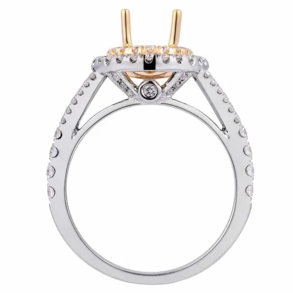 Diamond Source NYC Rings Modern luxury design halo setting 18k white and yellow gold ring with 72ctw diamonds KR08597XD8X6 Diamond Source NYC Rings Modern luxury design halo setting 18k white and yellow gold ring with 72ctw diamonds KR08597XD8X6