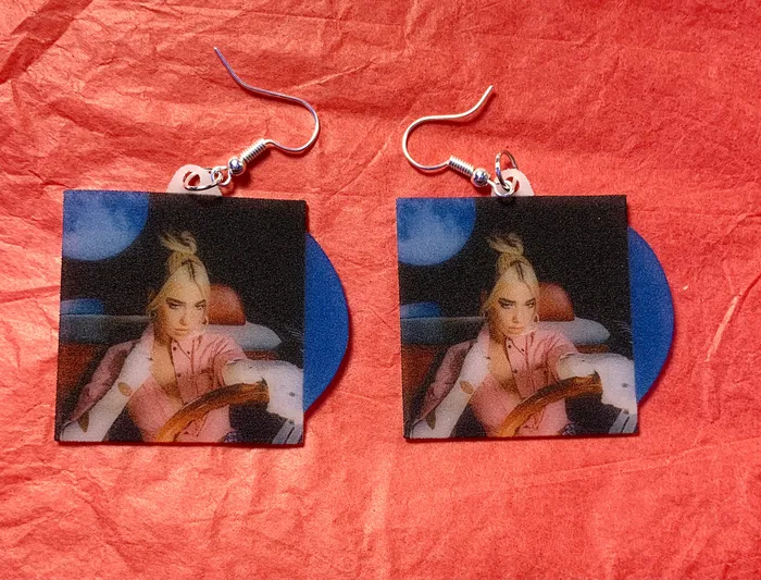 Dua Lipa Future Nostalgia Vinyl Album Handmade Earrings Sam Makes Things Earrings