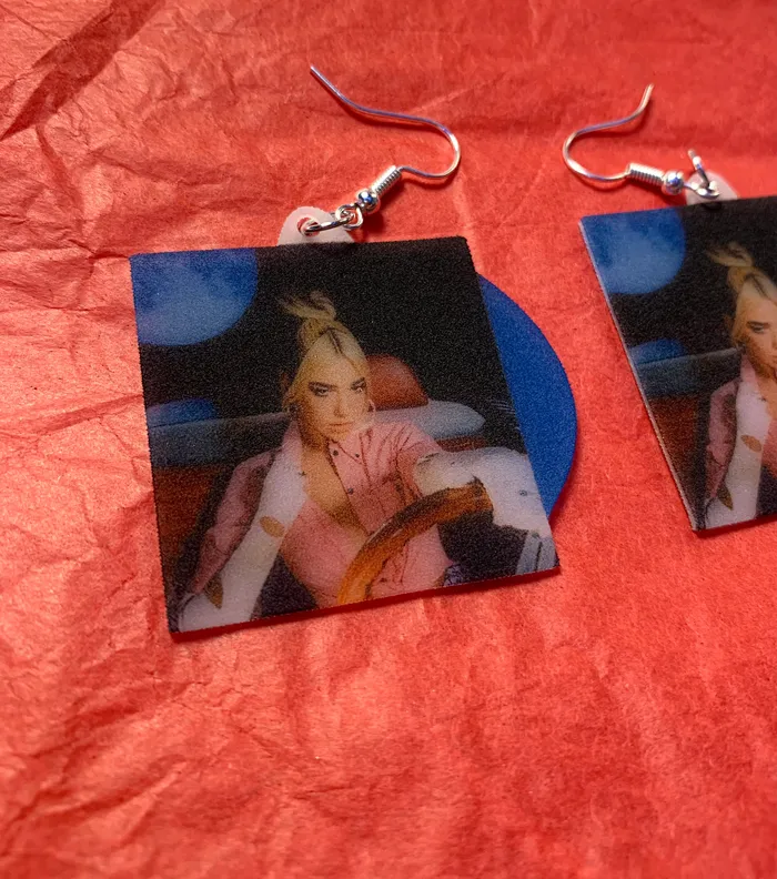 Dua Lipa Future Nostalgia Vinyl Album Handmade Earrings Sam Makes Things Earrings