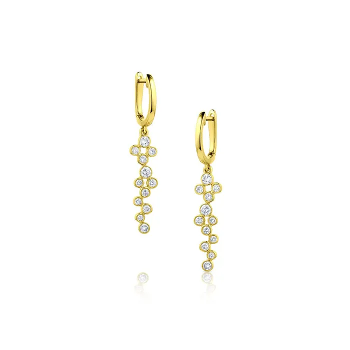 Earrings CJ Charles Jewelers 18kty Yellow Gold 24 Bezel Set Diamond Drop Earrings Earrings CJ Charles Jewelers 18kty Yellow Gold 24 Bezel Set Diamond Drop Earrings