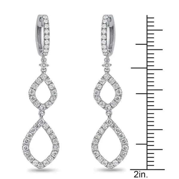 Earrings Diamond Source NYC Amazing 18k White Gold Chandelier Earrings w Diamonds 141ct